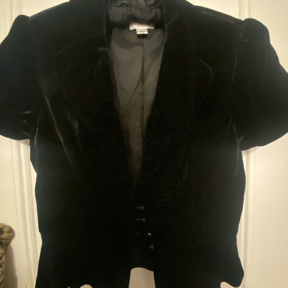 Black, Soft Velvety Women's Jacket - LOFT (early aughts)